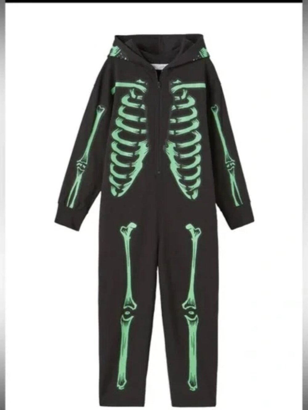 Zara Hooded Jumpsuit for Kids Skeleton PJ Glow in the Dark Print